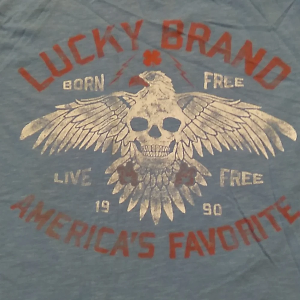 Lucky Brand Born Free Live Free Graphic Print T-Shirt Youth Boys Large - Picture 2 of 4